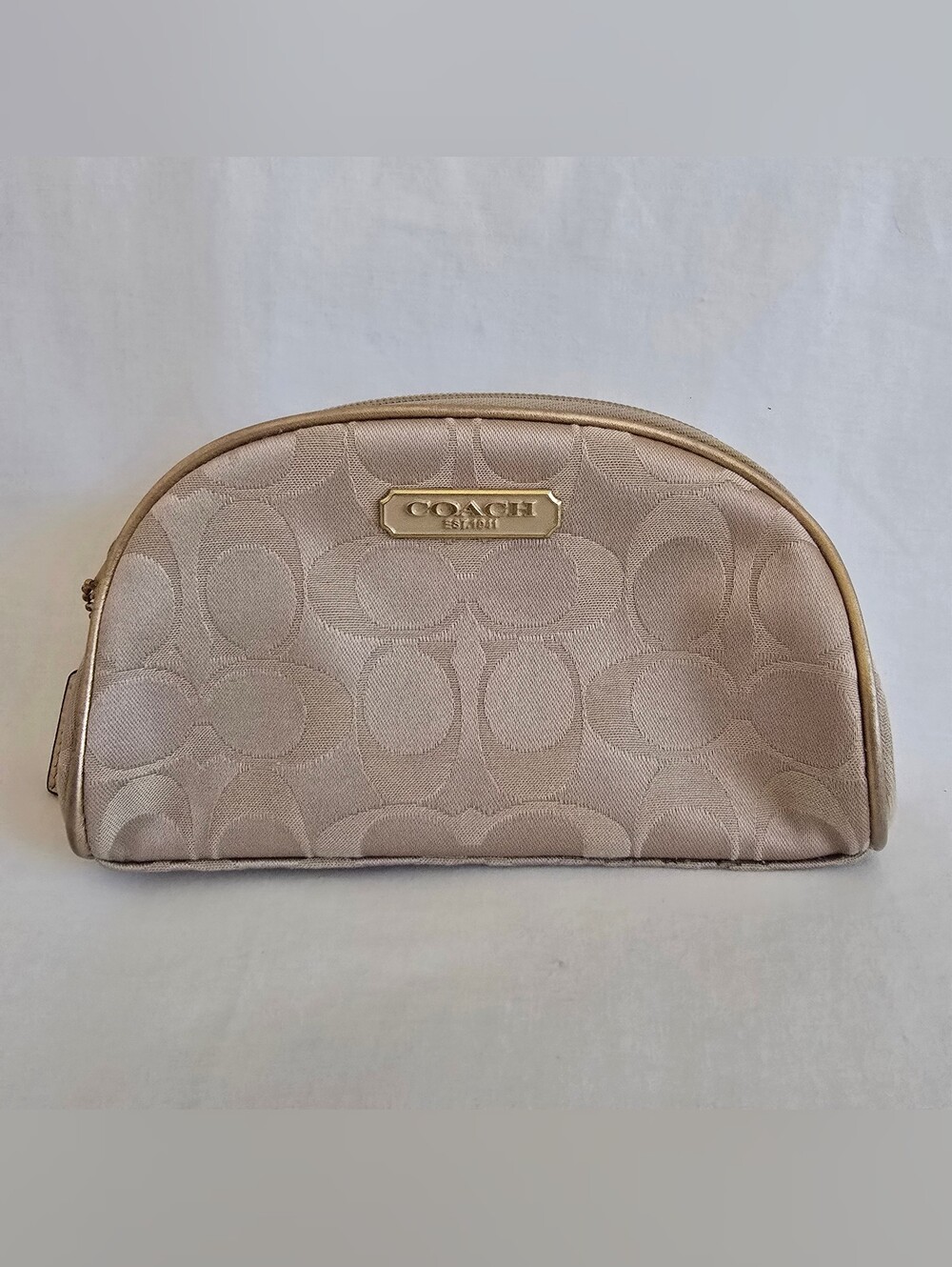 Authentic COACH & Estee Lauder Collab Signature C Jacquard Cosmetic Pouch
